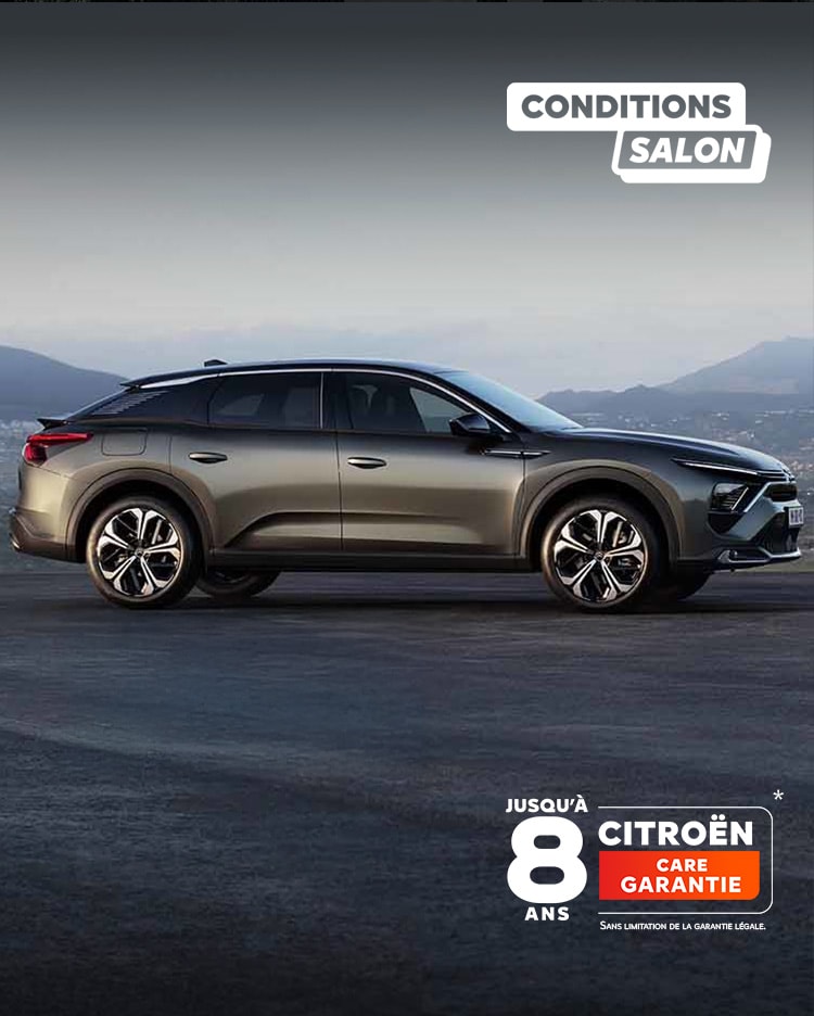 Two Citroën C5 X parked 3/4 rear view and profile