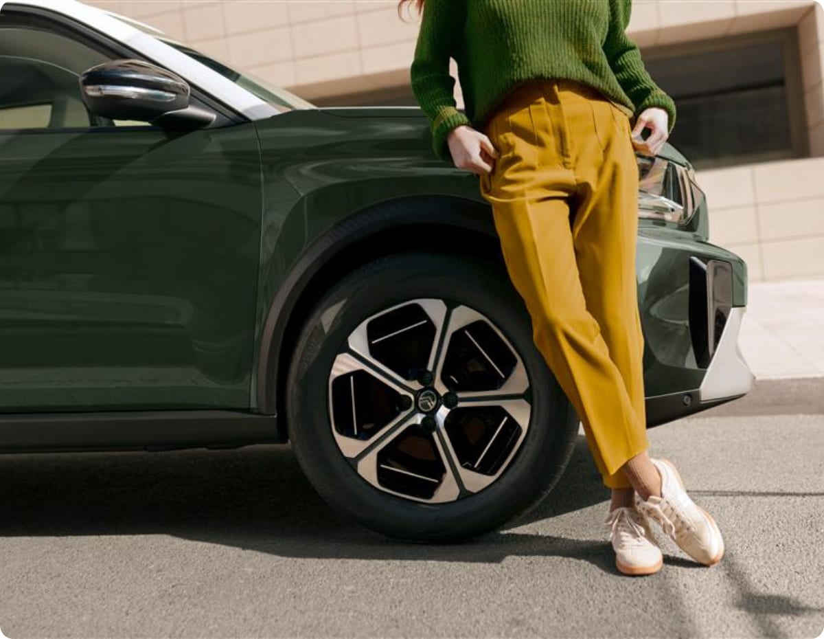 Détail latéral du voiture Citroën illustrant le service d’échange du voiture pour la mise à niveau vers un nouveau modèle