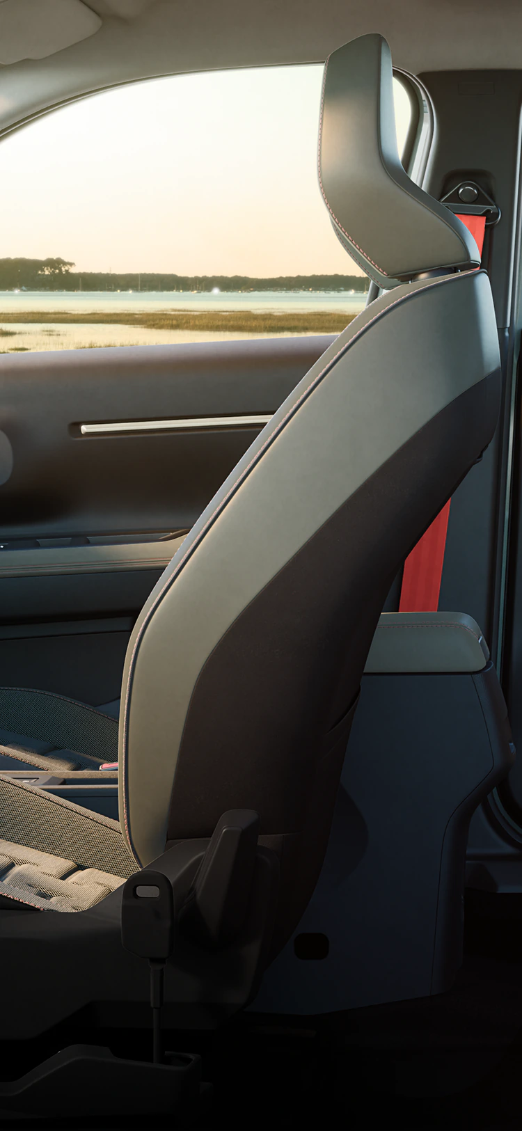 Zijaanzicht van de Advanced Comfort-zetels van de Citroën C3 Outdoor en de ruime cabine van een gezins-SUV
