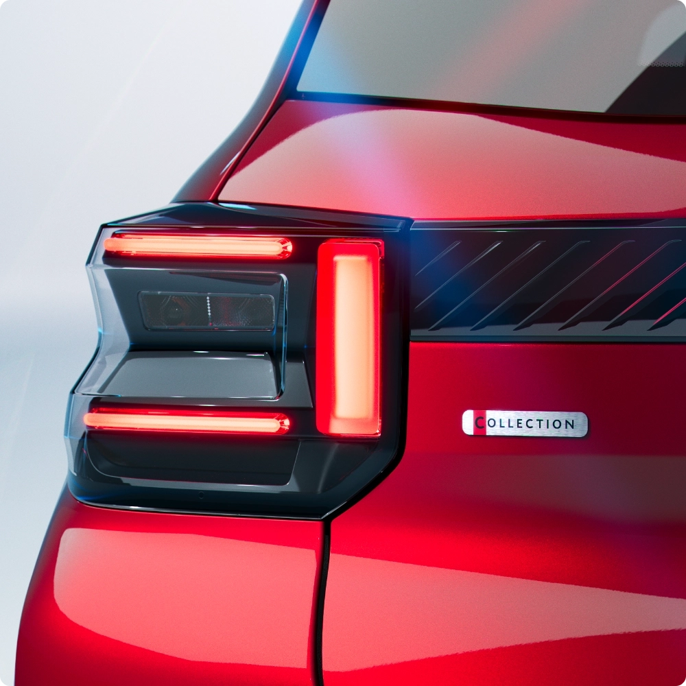 Detail rear light view Citroën ë- C3 compact SUV LED signature design for visibility and style, smart urban alternative