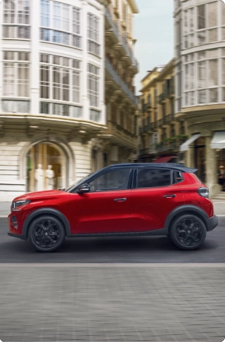 Side view of Citroën ë-C3 electric SUV highlighting best-in-class comfort for smooth, affordable urban mobility.