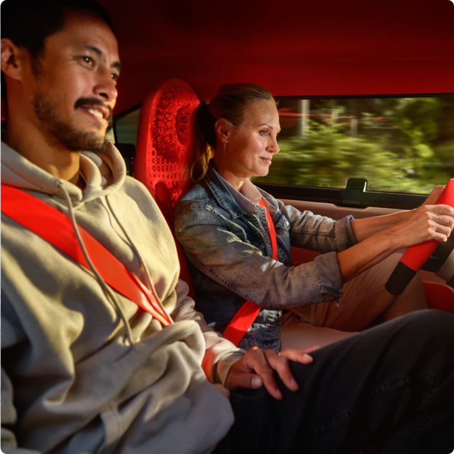 Interior view of a Citroën vehicle cabin, highlighting the driver and front passenger seating area.