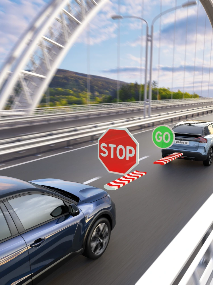 Citroën C4 X utilisant le régulateur de vitesse adaptatif avec Stop & Go, réaction aux arrêts et démarrages