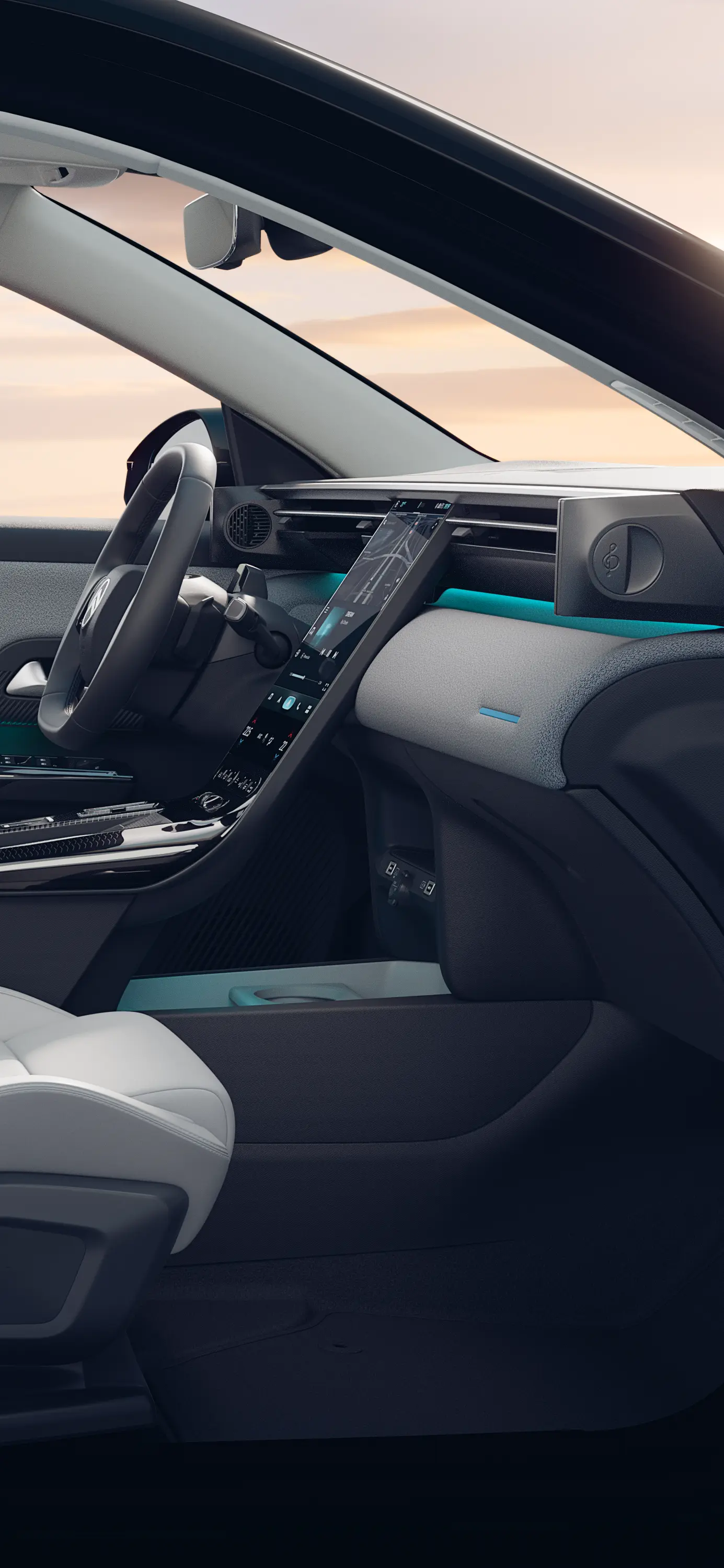 Interieurzicht van de Citroën C5 Aircross Emeraude met Citroën Advanced Comfort-zetels en een ruim interieur voor het hele gezin